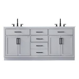 Elegant Kitchen And Bath Alden 72&quot Double Bathroom Vanity in Grey