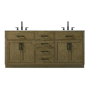 Elegant Kitchen And Bath Alden 72&quot Double Bathroom Vanity in Chestnut Brown