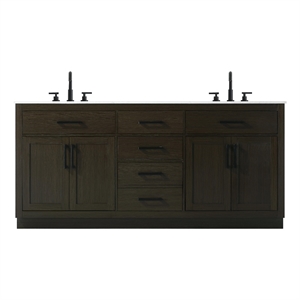 Elegant Kitchen And Bath Alden 72&quot Double Bathroom Vanity in Mocha Brown