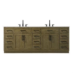 Elegant Kitchen And Bath Alden 84&quot Double Bathroom Vanity in Chestnut Brown