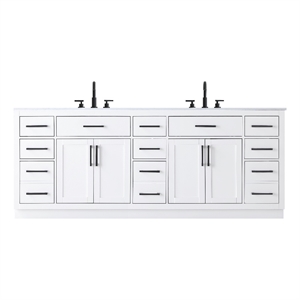 Elegant Kitchen And Bath Alden 84&quot Double Bathroom Vanity in White