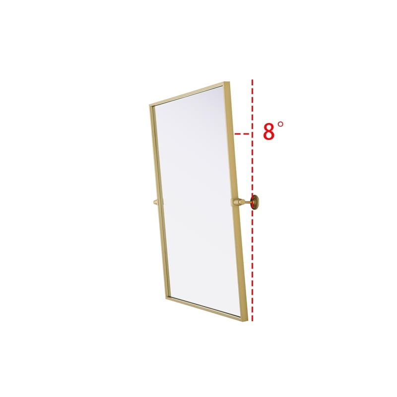 Elegant Kitchen And Bath Amoura 24X32 Pivot Mirror in Brass