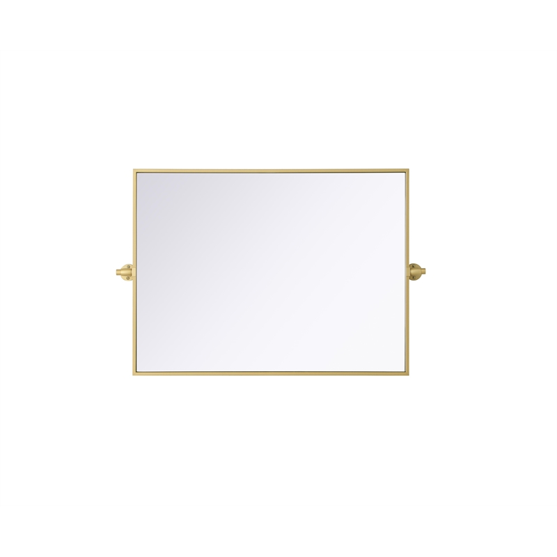 Elegant Kitchen And Bath Amoura 24X32 Pivot Mirror in Brass