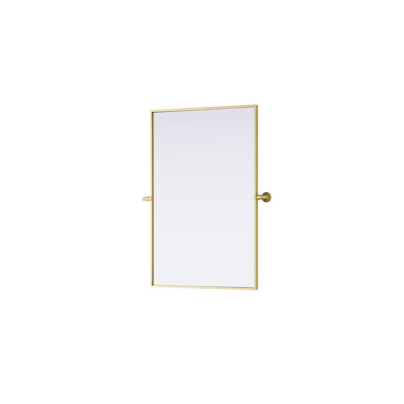 Elegant Kitchen And Bath Amoura 24X36 Pivot Mirror in Brass