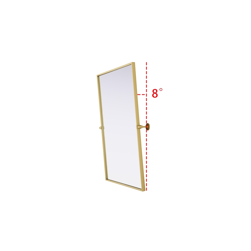 Elegant Kitchen And Bath Amoura 24X36 Pivot Mirror in Brass