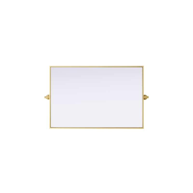 Elegant Kitchen And Bath Amoura 24X36 Pivot Mirror in Brass