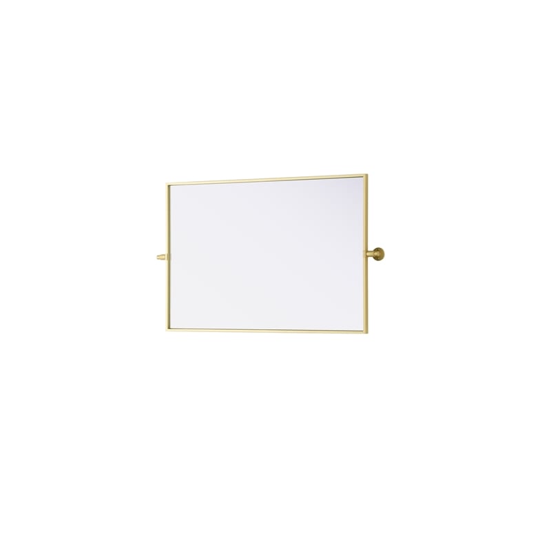 Elegant Kitchen And Bath Amoura 24X36 Pivot Mirror in Brass