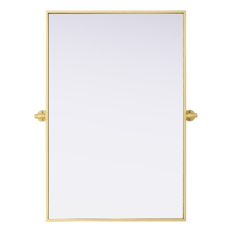 Elegant Kitchen And Bath Amoura 24X36 Pivot Mirror in Brass