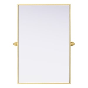 Elegant Kitchen And Bath Amoura 24X36 Pivot Mirror in Brass