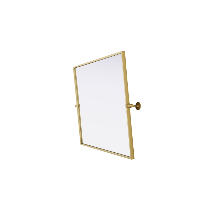 Elegant Kitchen And Bath Amoura 27X30 Pivot Mirror in Brass