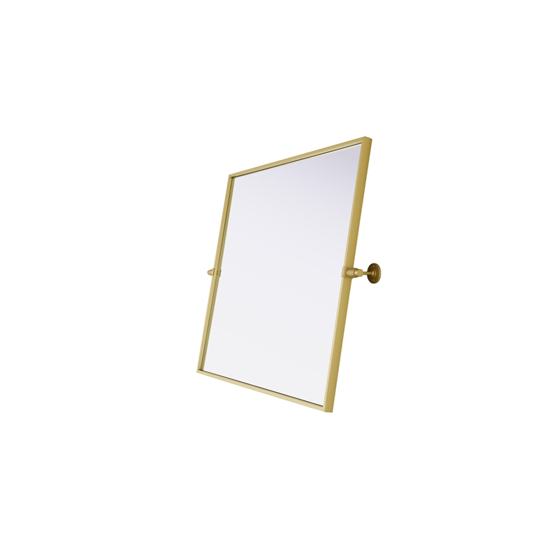 Elegant Kitchen And Bath Amoura 27X30 Pivot Mirror in Brass
