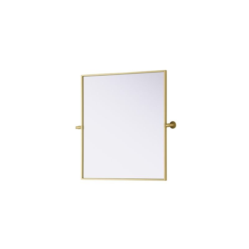 Elegant Kitchen And Bath Amoura 27X30 Pivot Mirror in Brass