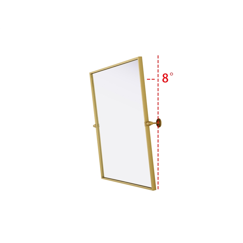 Elegant Kitchen And Bath Amoura 27X30 Pivot Mirror in Brass