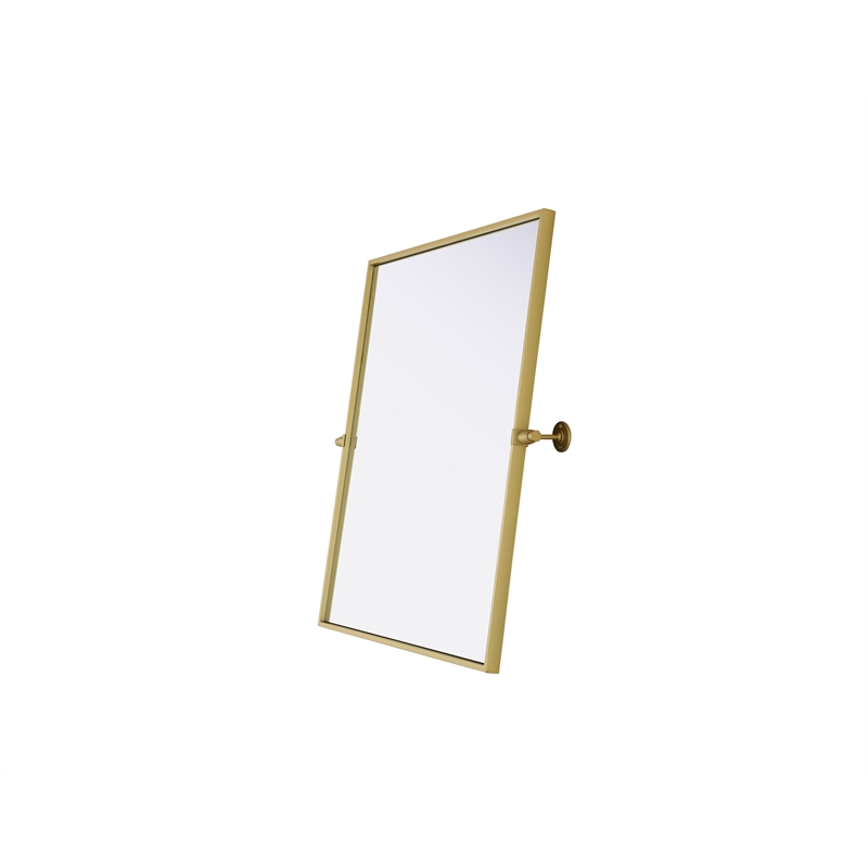 Elegant Kitchen And Bath Amoura 27X30 Pivot Mirror in Brass
