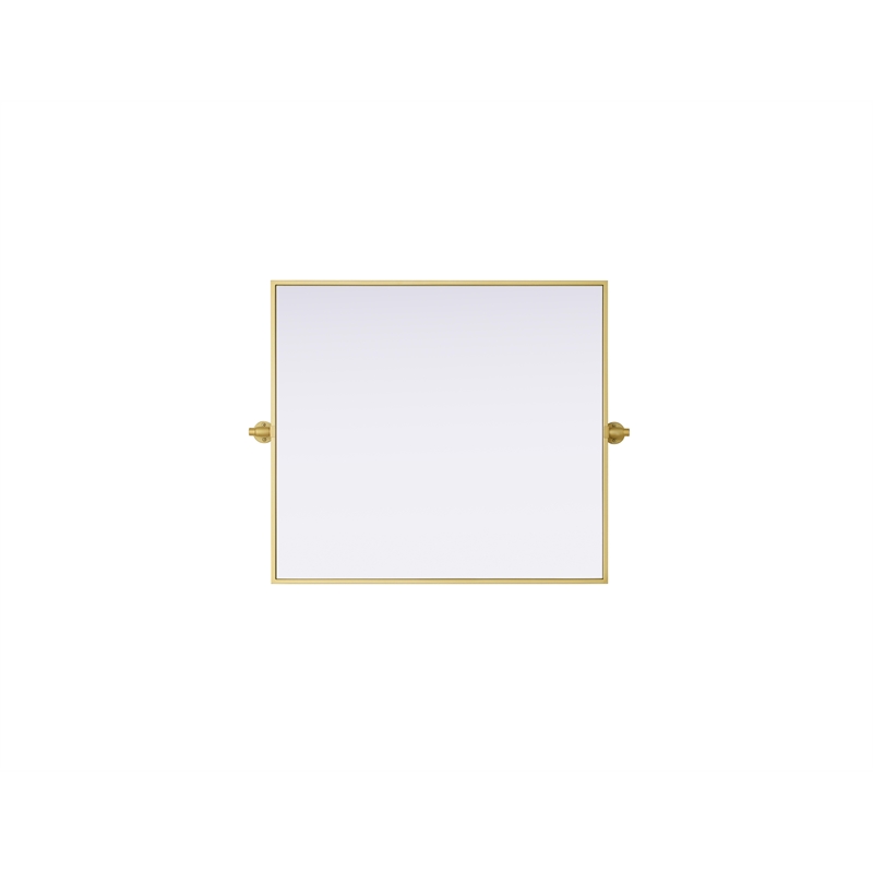 Elegant Kitchen And Bath Amoura 27X30 Pivot Mirror in Brass
