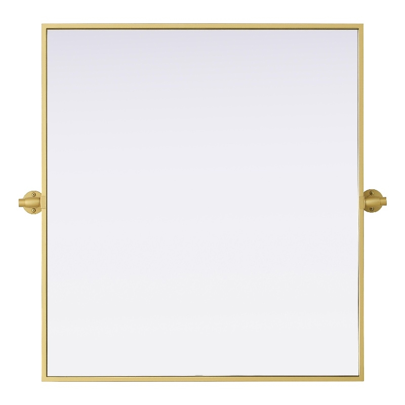 Elegant Kitchen And Bath Amoura 27X30 Pivot Mirror in Brass