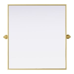 Elegant Kitchen And Bath Amoura 27X30 Pivot Mirror in Brass