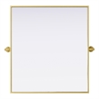 Elegant Kitchen And Bath Amoura 27X30 Pivot Mirror in Brass