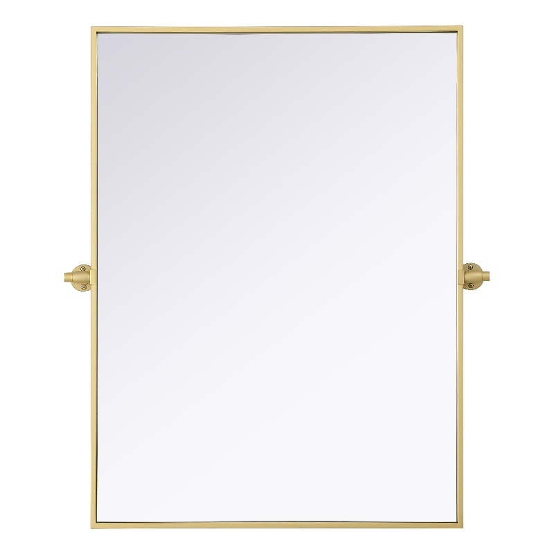 Elegant Kitchen And Bath Amoura 27X36 Pivot Mirror in Brass