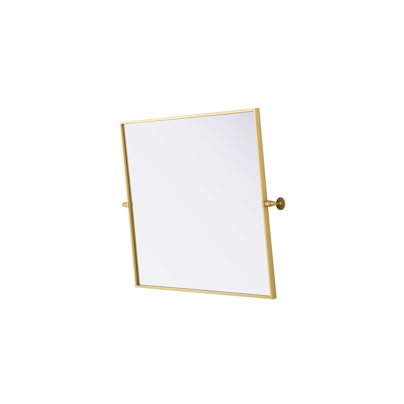 Elegant Kitchen And Bath Amoura 30X36 Pivot Mirror in Brass