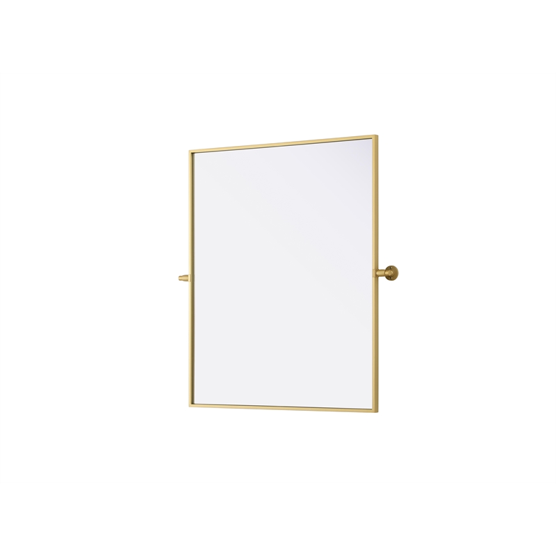 Elegant Kitchen And Bath Amoura 30X36 Pivot Mirror in Brass