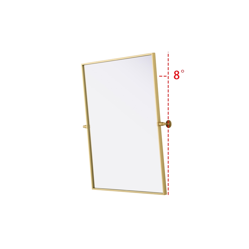 Elegant Kitchen And Bath Amoura 30X36 Pivot Mirror in Brass