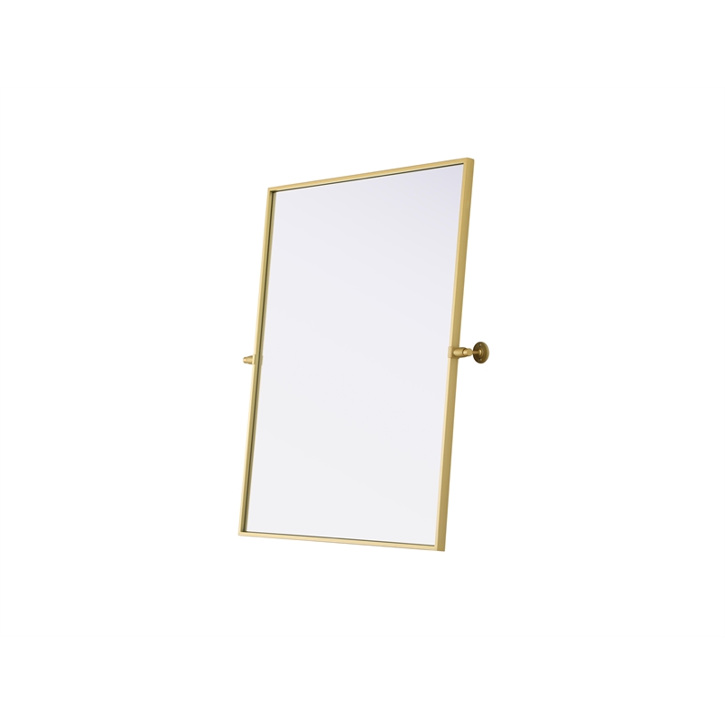 Elegant Kitchen And Bath Amoura 30X36 Pivot Mirror in Brass