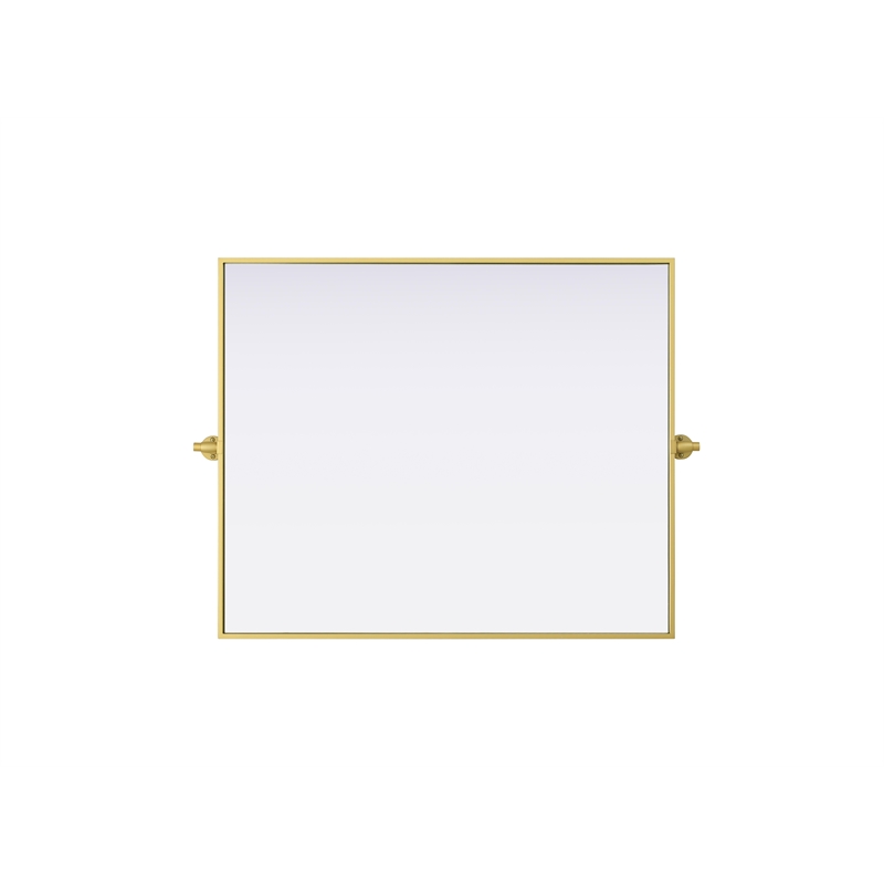 Elegant Kitchen And Bath Amoura 30X36 Pivot Mirror in Brass