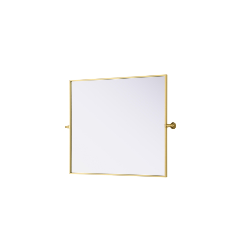 Elegant Kitchen And Bath Amoura 30X36 Pivot Mirror in Brass