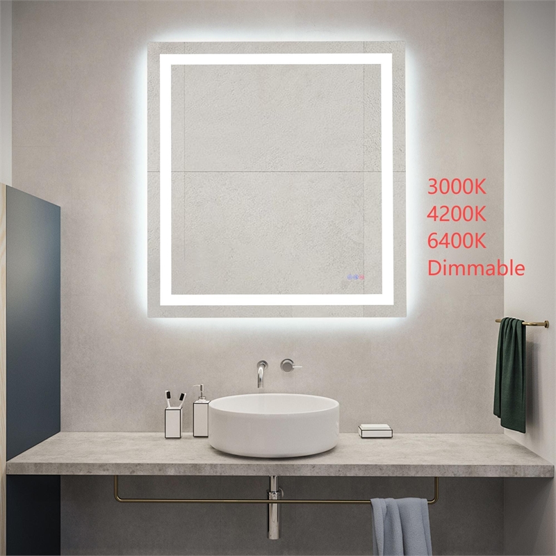 Elegant Kitchen And Bath Riven 40X36 Led Mirror in Silver