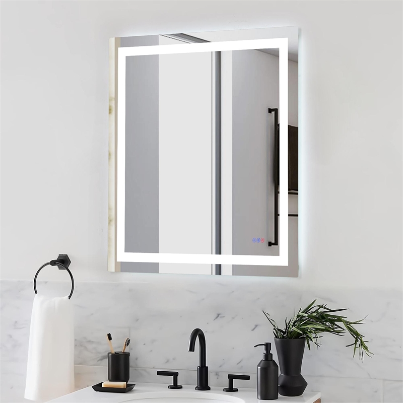 Elegant Kitchen And Bath Riven 40X36 Led Mirror in Silver