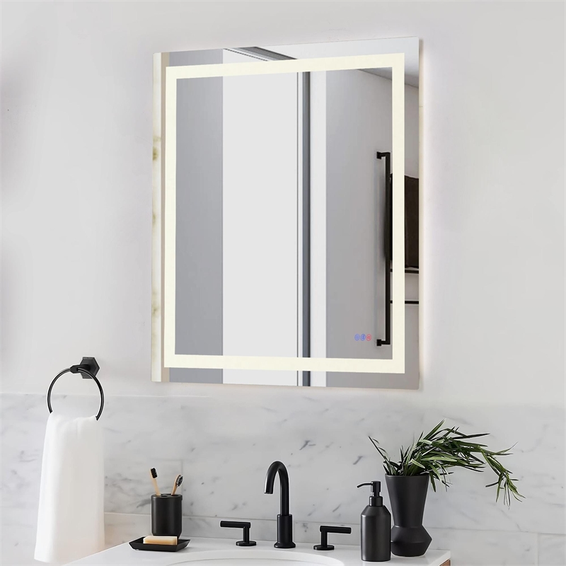 Elegant Kitchen And Bath Riven 40X36 Led Mirror in Silver