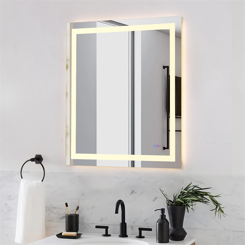 Elegant Kitchen And Bath Riven 40X36 Led Mirror in Silver