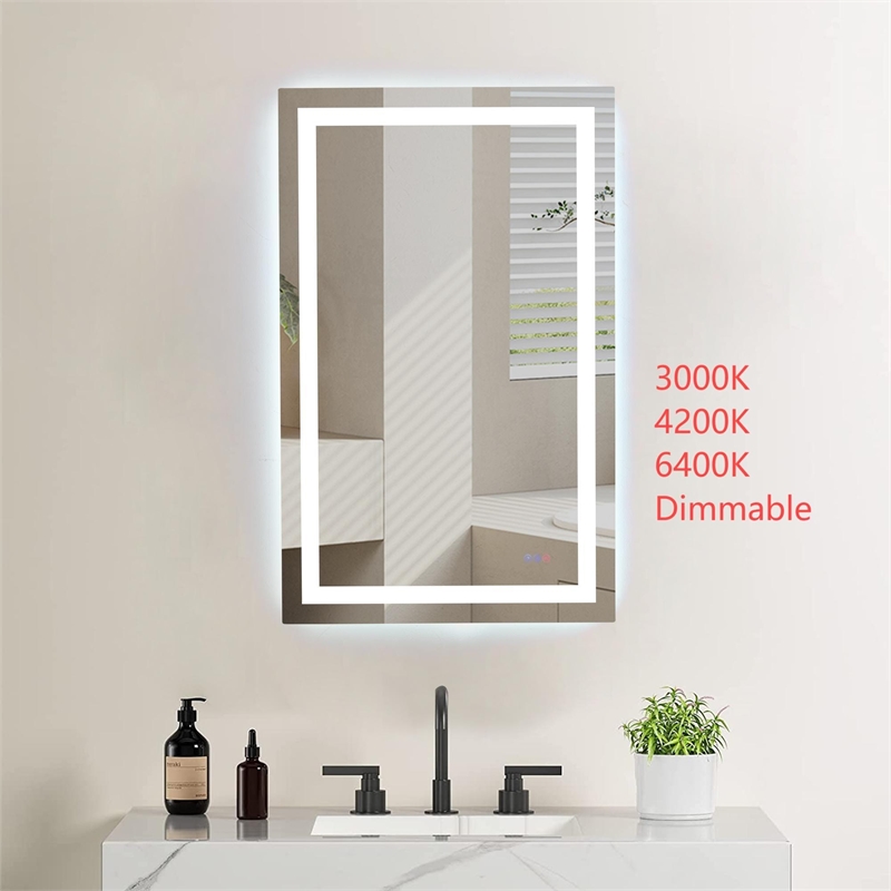 Elegant Kitchen And Bath Riven 48X36 Led Mirror in Silver