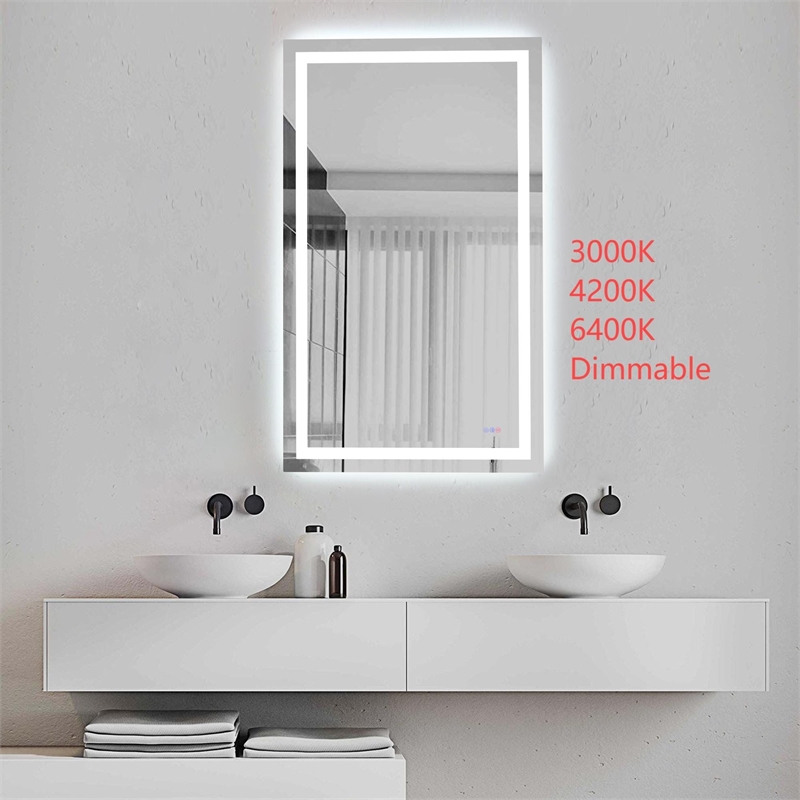 Elegant Kitchen And Bath Riven 60X36 Led Mirror in Silver