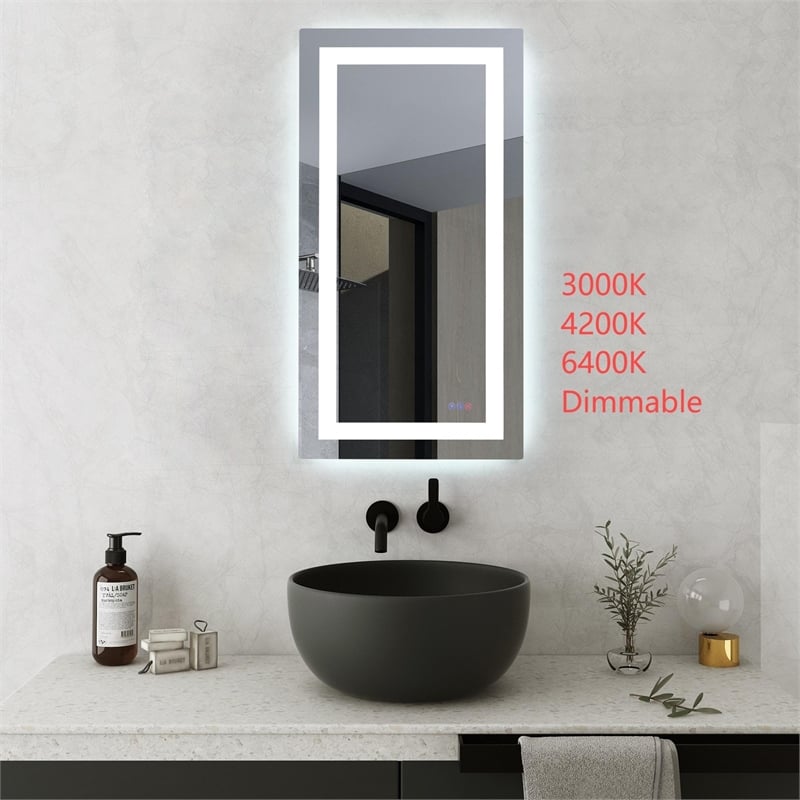 Elegant Kitchen And Bath Riven 60X42 Led Mirror in Silver