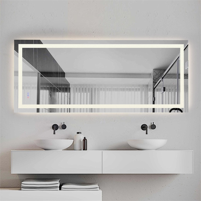 Elegant Kitchen And Bath Riven 72X42 Led Mirror in Silver