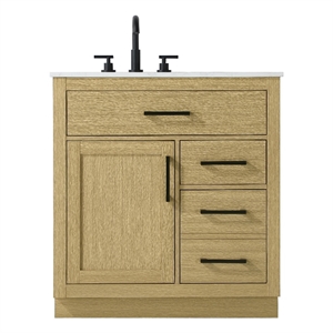 Elegant Kitchen And Bath Alden 32&quot Single Bathroom Vanity in Honey Brown