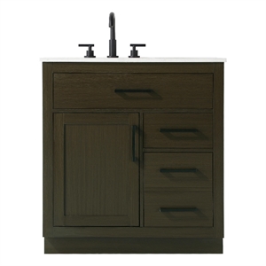 Elegant Kitchen And Bath Alden 32&quot Single Bathroom Vanity in Mocha Brown
