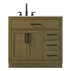 Elegant Kitchen And Bath Alden 36&quot Single Bathroom Vanity in Chestnut Brown