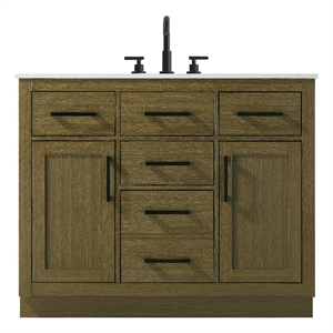 Elegant Kitchen And Bath Alden 42&quot Single Bathroom Vanity in Chestnut Brown