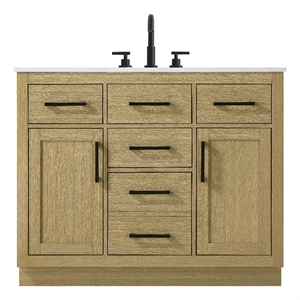 Elegant Kitchen And Bath Alden 42&quot Single Bathroom Vanity in Honey Brown