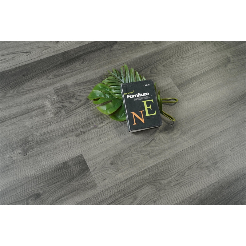 Elegant Kitchen And Bath Luxury Vinyl Flooring in Shadow Oak Grey