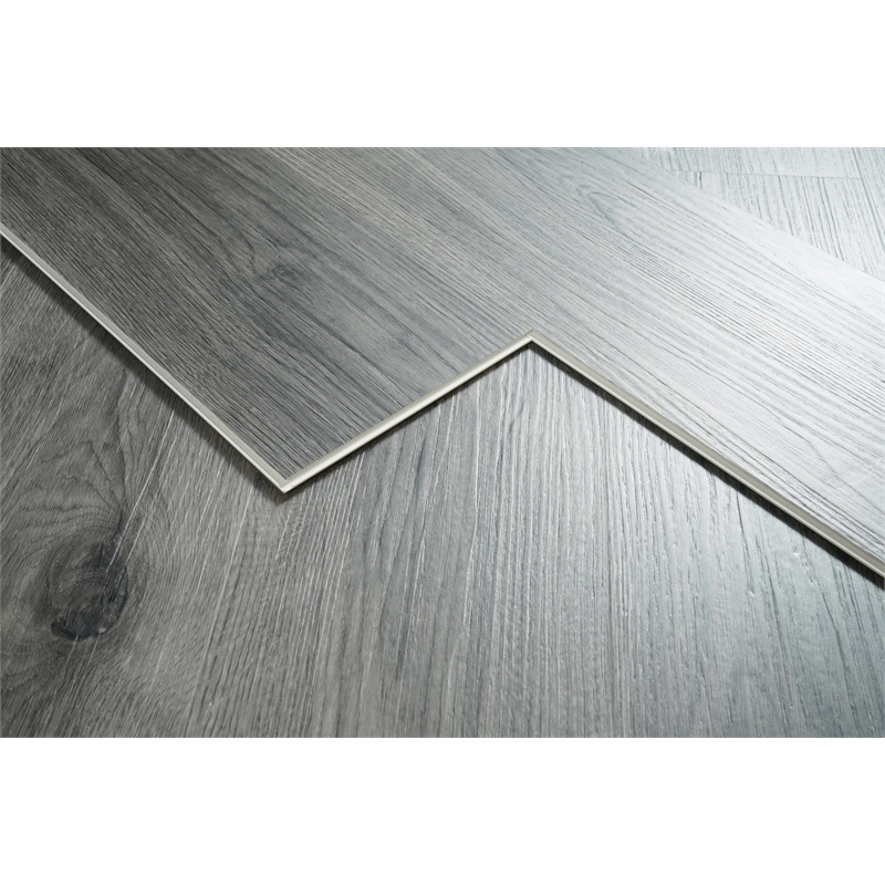 Elegant Kitchen And Bath Luxury Vinyl Flooring in Shadow Oak Grey