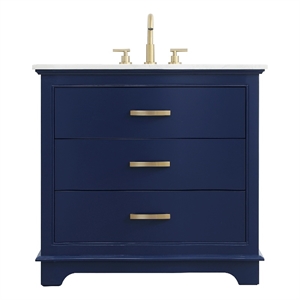 Elegant Kitchen And Bath Knox 36&quot Single Bathroom Vanity in Blue