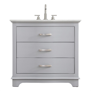 Elegant Kitchen And Bath Knox 36&quot Single Bathroom Vanity in Grey