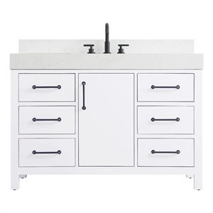 Elegant Kitchen and Bath 48&quot Single Bathroom Vanity in White With Backsplash