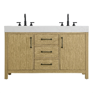 Elegant Kitchen and Bath 54&quot Double Bathroom Vanity in Honey Brown