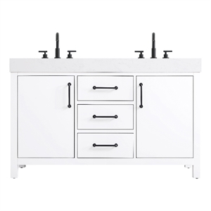 Elegant Kitchen and Bath 54&quot Double Bathroom Vanity in White
