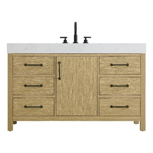 Elegant Kitchen and Bath 54&quot Single Bathroom Vanity in Honey Brown